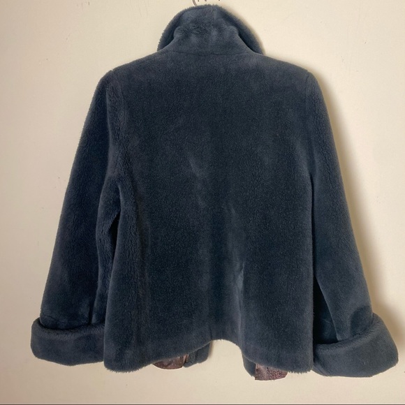 Vintage Faux Fur Velour Cropped Lined Jacket Sz M - Picture 14 of 14